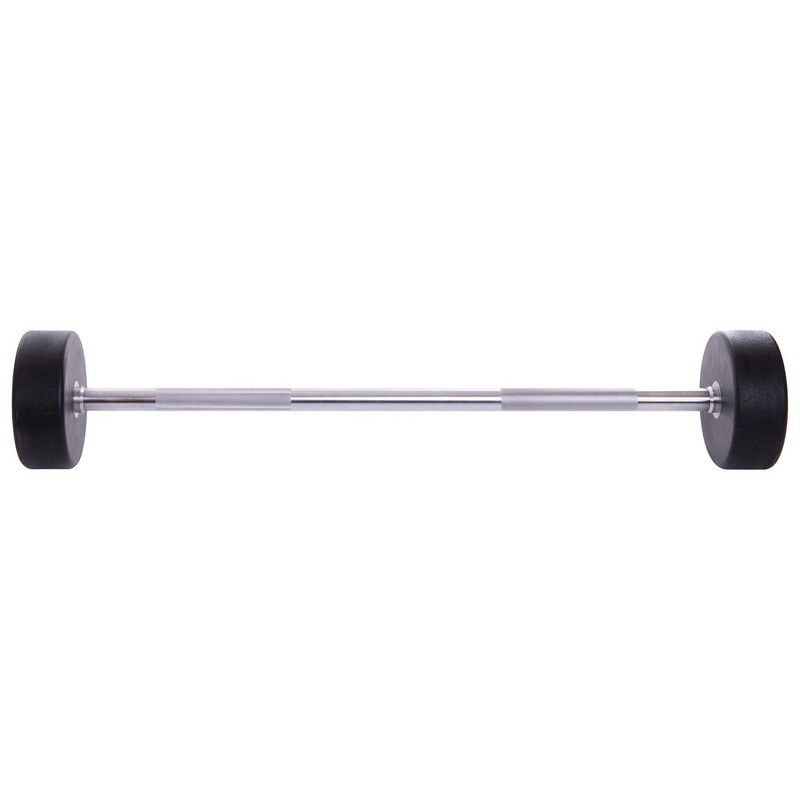 Штанга нерозбірна з фіксованою вагою пряма поліуретанова Zelart Urethane Barbell TA-2689-35 довжина-110см 35кг чорний-салатовий