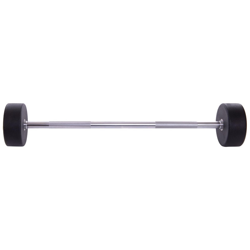 Штанга нерозбірна з фіксованою вагою пряма поліуретанова Zelart Urethane Barbell TA-2689-40 довжина-112см 40кг чорний-салатовий