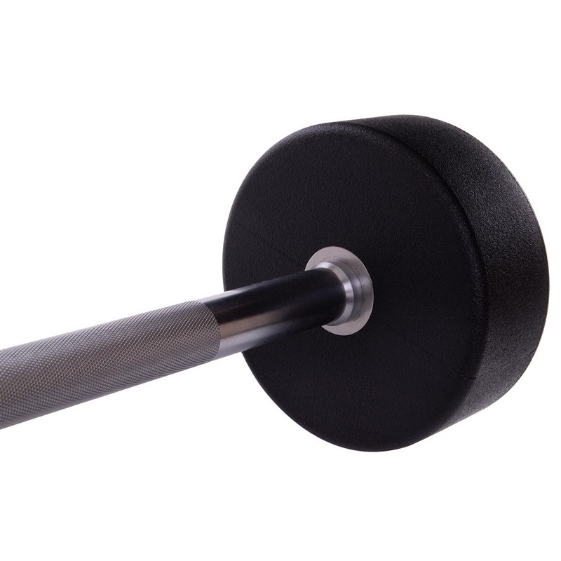 Штанга нерозбірна з фіксованою вагою пряма поліуретанова Zelart Urethane Barbell TA-2689-40 довжина-112см 40кг чорний-салатовий