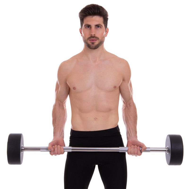 Штанга нерозбірна з фіксованою вагою пряма поліуретанова Zelart Urethane Barbell TA-2689-40 довжина-112см 40кг чорний-салатовий