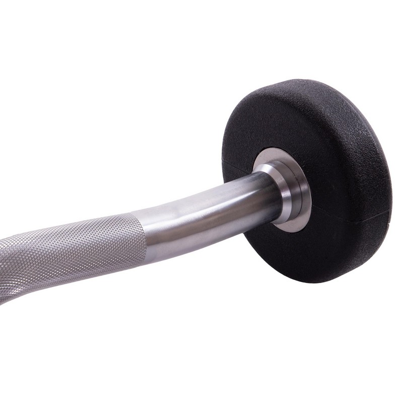 Штанга нерозбірна з фіксованою вагою вигнута поліуретанова Zelart Urethane Barbell TA-2690-10 довжина-102см 10кг чорний-салатовий