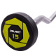 Штанга нерозбірна з фіксованою вагою вигнута поліуретанова Zelart Urethane Barbell TA-2690-15 довжина-104см 15кг чорний-салатовий