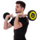 Штанга нерозбірна з фіксованою вагою вигнута поліуретанова Zelart Urethane Barbell TA-2690-20 довжина-104см 20кг чорний-салатовий