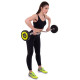 Штанга нерозбірна з фіксованою вагою вигнута поліуретанова Zelart Urethane Barbell TA-2690-20 довжина-104см 20кг чорний-салатовий