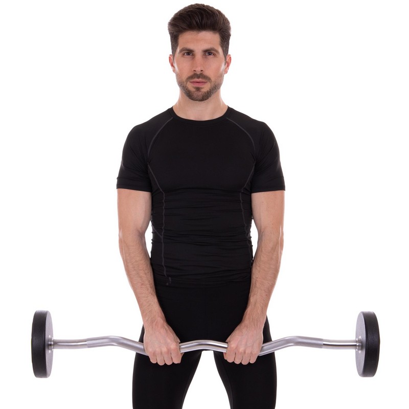 Штанга нерозбірна з фіксованою вагою вигнута поліуретанова Zelart Urethane Barbell TA-2690-20 довжина-104см 20кг чорний-салатовий