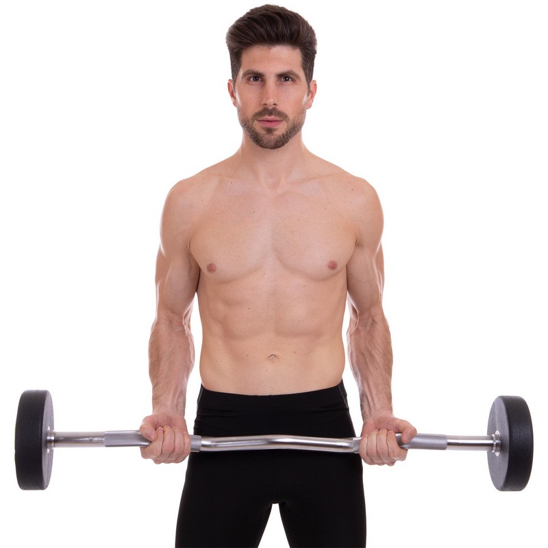 Штанга нерозбірна з фіксованою вагою вигнута поліуретанова Zelart Urethane Barbell TA-2690-25 довжина-106см 25кг чорний-салатовий