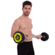 Штанга нерозбірна з фіксованою вагою вигнута поліуретанова Zelart Urethane Barbell TA-2690-30 довжина-107см 30кг чорний-салатовий