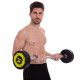 Штанга нерозбірна з фіксованою вагою вигнута поліуретанова Zelart Urethane Barbell TA-2690-35 довжина-110см 35кг чорний-салатовий