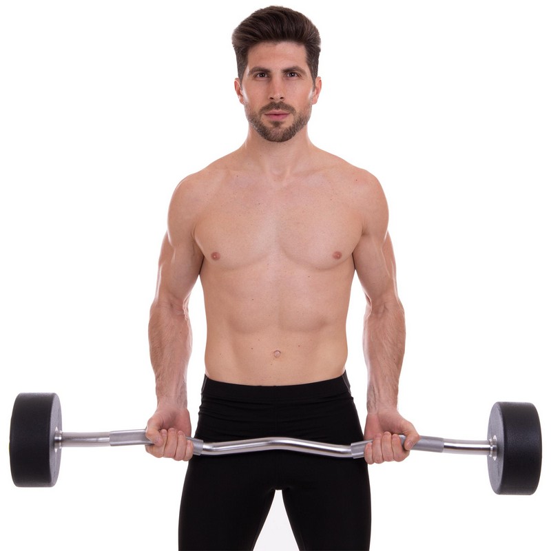 Штанга нерозбірна з фіксованою вагою вигнута поліуретанова Zelart Urethane Barbell TA-2690-40 довжина-111см 40кг чорний-салатовий