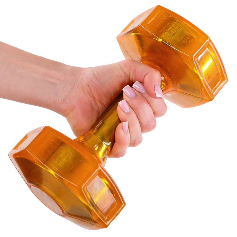 Гантель для фітнесу з TPU покриттям Zelart Jelly Urethane Coated Dumbbells TA-2946-15LB 1шт 6,8кг помаранчевий