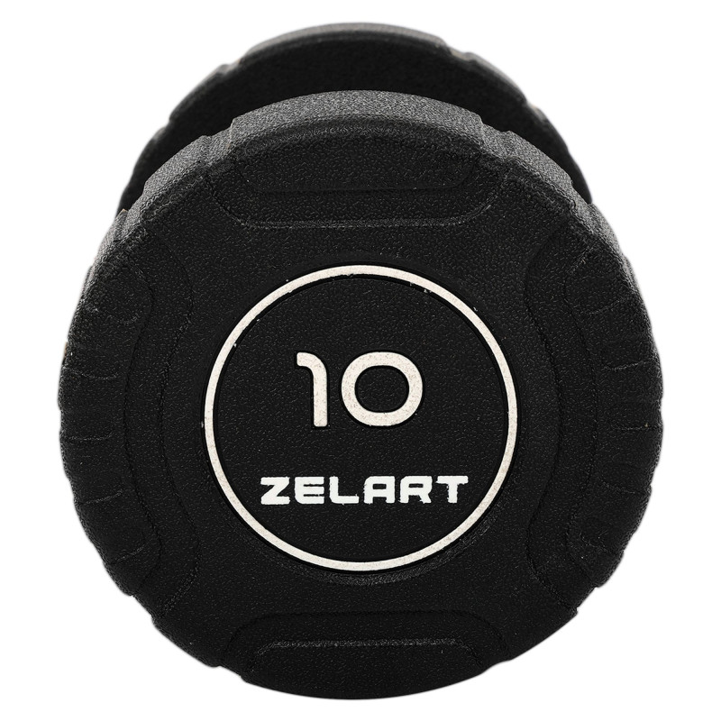 Гантель цільна професійна CPU покриття Zelart TA-3111-10 1шт 10кг чорний