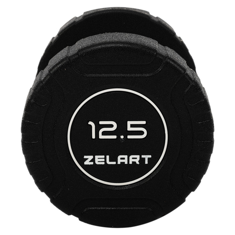 Гантель цільна професійна CPU покриття Zelart TA-3111-12_5 1шт 12,5кг чорний