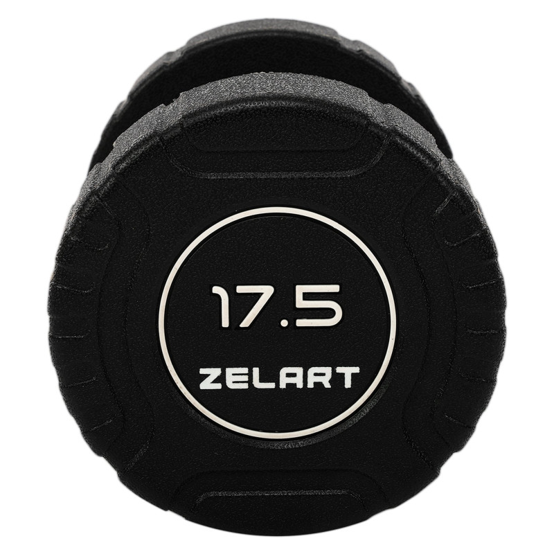 Гантель цільна професійна CPU покриття Zelart TA-3111-17_5 1шт 17,5кг чорний