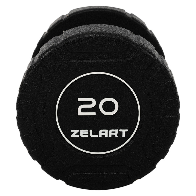 Гантель цільна професійна CPU покриття Zelart TA-3111-20 1шт 20кг чорний