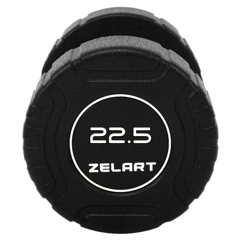 Гантель цільна професійна CPU покриття Zelart TA-3111-22_5 1шт 22,5кг чорний