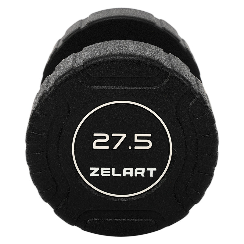 Гантель цільна професійна CPU покриття Zelart TA-3111-27_5 1шт 27,5кг чорний
