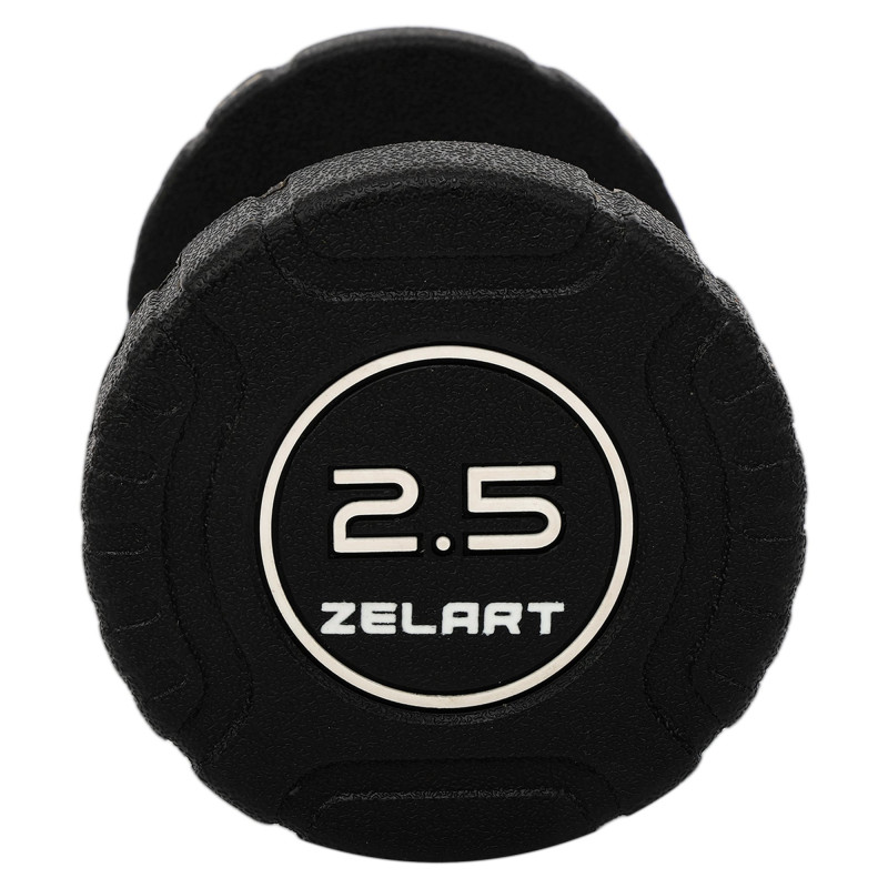 Гантель цільна професійна CPU покриття Zelart TA-3111-2_5 1шт 2,5кг чорний