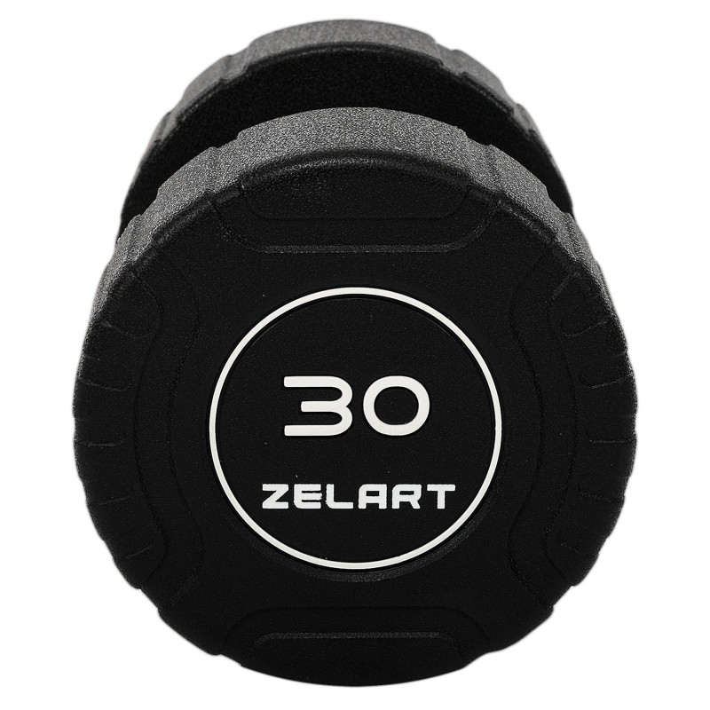 Гантель цільна професійна CPU покриття Zelart TA-3111-30 1шт 30кг чорний
