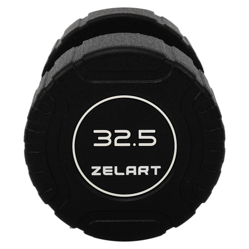Гантель цільна професійна CPU покриття Zelart TA-3111-32_5 1шт 32,5кг чорний