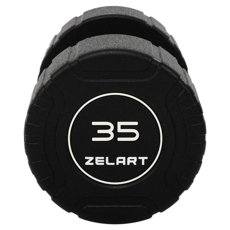 Гантель цільна професійна CPU покриття Zelart TA-3111-35 1шт 35кг чорний