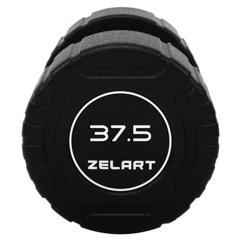 Гантель цільна професійна CPU покриття Zelart TA-3111-37_5 1шт 37,5кг чорний