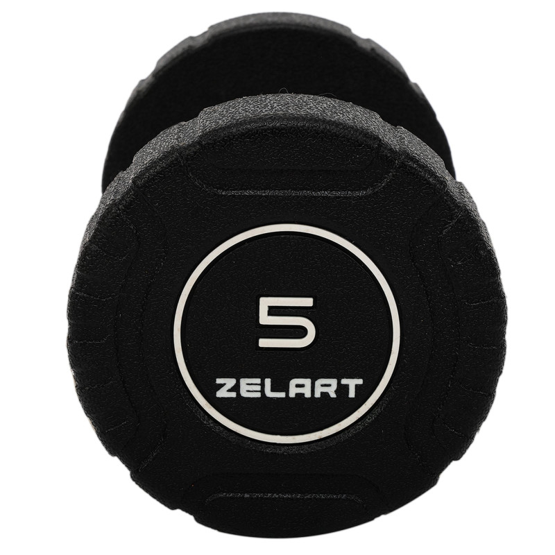 Гантель цільна професійна CPU покриття Zelart TA-3111-5 1шт 5кг чорний