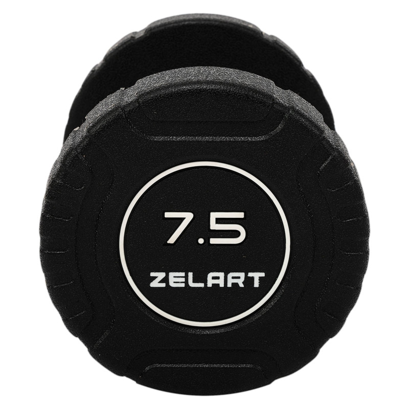 Гантель цільна професійна CPU покриття Zelart TA-3111-7_5 1шт 7,5кг чорний