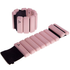 Обтяжувачі-браслети для рук ніг з силіконовим покриттям Zelart FITNESS BRACELETS TA-3274 2x0,5кг рожевий
