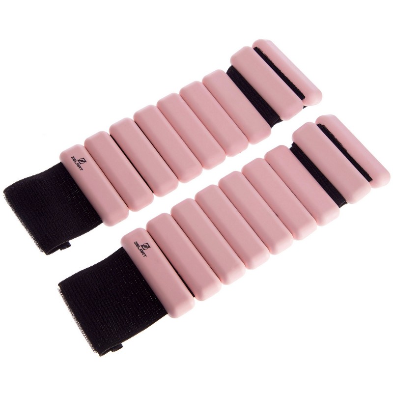 Обтяжувачі-браслети для рук ніг з силіконовим покриттям Zelart FITNESS BRACELETS TA-3274 2x0,5кг рожевий