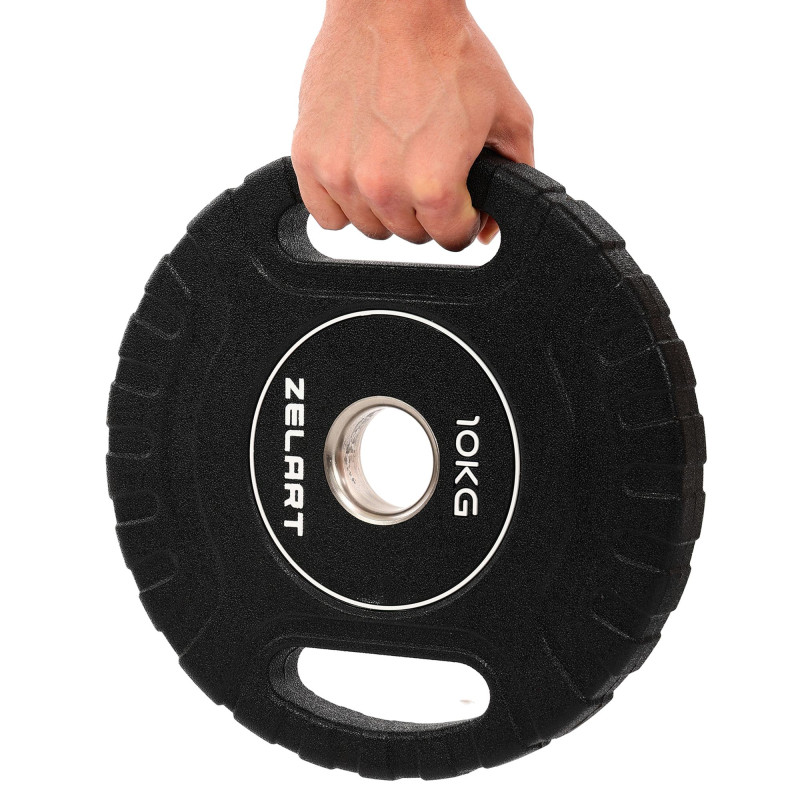 Блини диски CPU покриття 2 Handle металева втулка Zelart TA-3438-10 ø51мм 10кг чорний