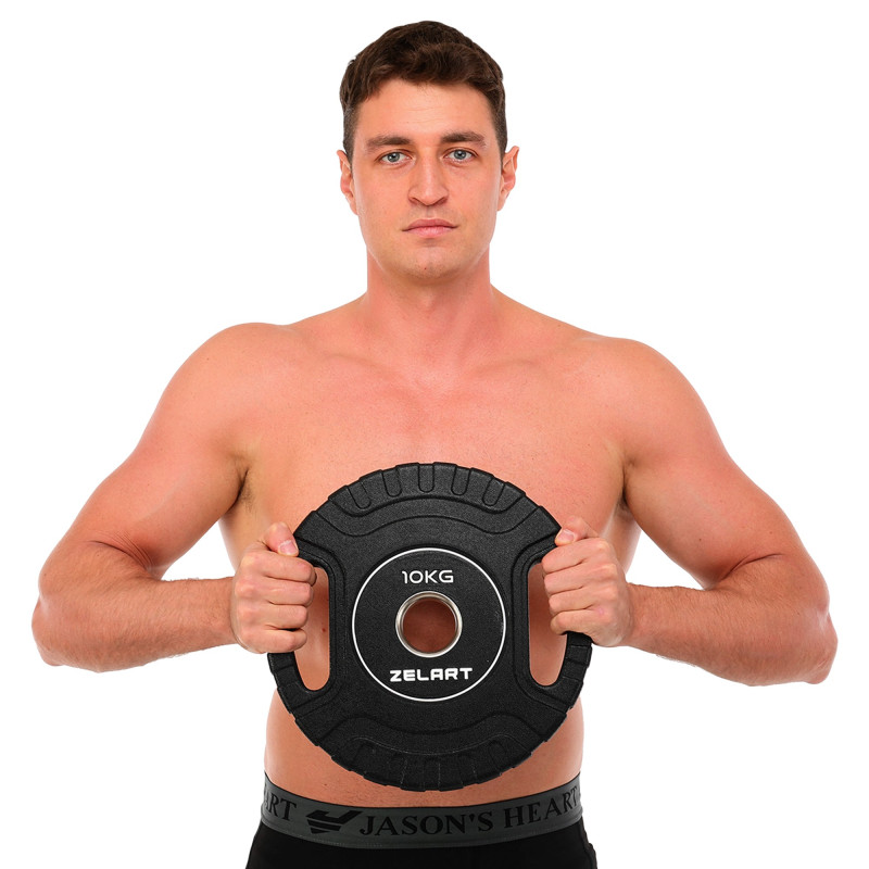 Блини диски CPU покриття 2 Handle металева втулка Zelart TA-3438-10 ø51мм 10кг чорний