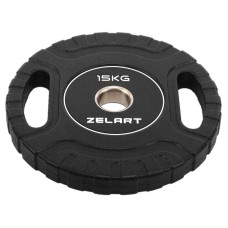 Блини диски CPU покриття 2 Handle металева втулка Zelart TA-3438-15 ø51мм 15кг чорний