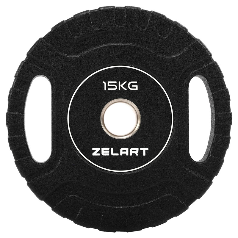 Блини диски CPU покриття 2 Handle металева втулка Zelart TA-3438-15 ø51мм 15кг чорний