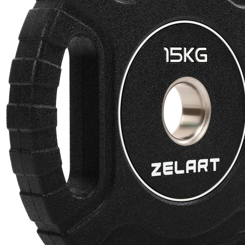 Блини диски CPU покриття 2 Handle металева втулка Zelart TA-3438-15 ø51мм 15кг чорний