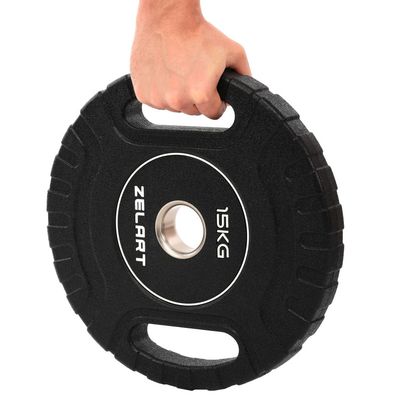 Блини диски CPU покриття 2 Handle металева втулка Zelart TA-3438-15 ø51мм 15кг чорний