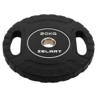 Блини диски CPU покриття 2 Handle металева втулка Zelart TA-3438-20 ø51мм 20кг чорний