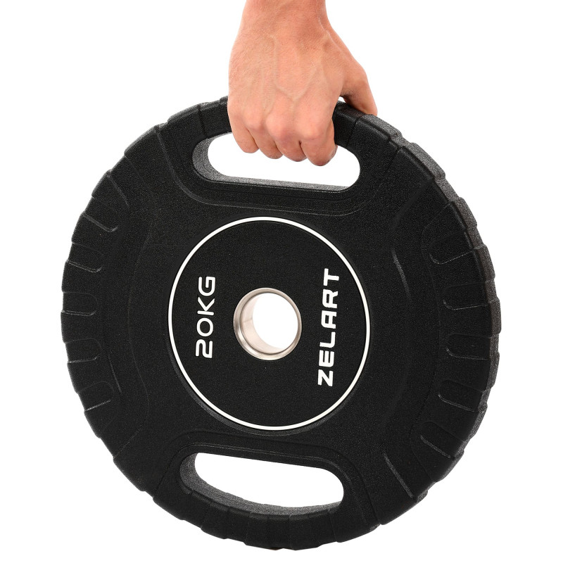 Блини диски CPU покриття 2 Handle металева втулка Zelart TA-3438-20 ø51мм 20кг чорний