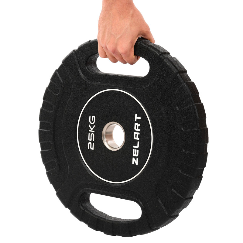 Блини диски CPU покриття 2 Handle металева втулка Zelart TA-3438-25 ø51мм 25кг чорний
