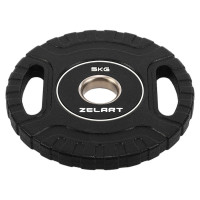 Блини диски CPU покриття 2 Handle металева втулка Zelart TA-3438-5 ø51мм 5кг чорний