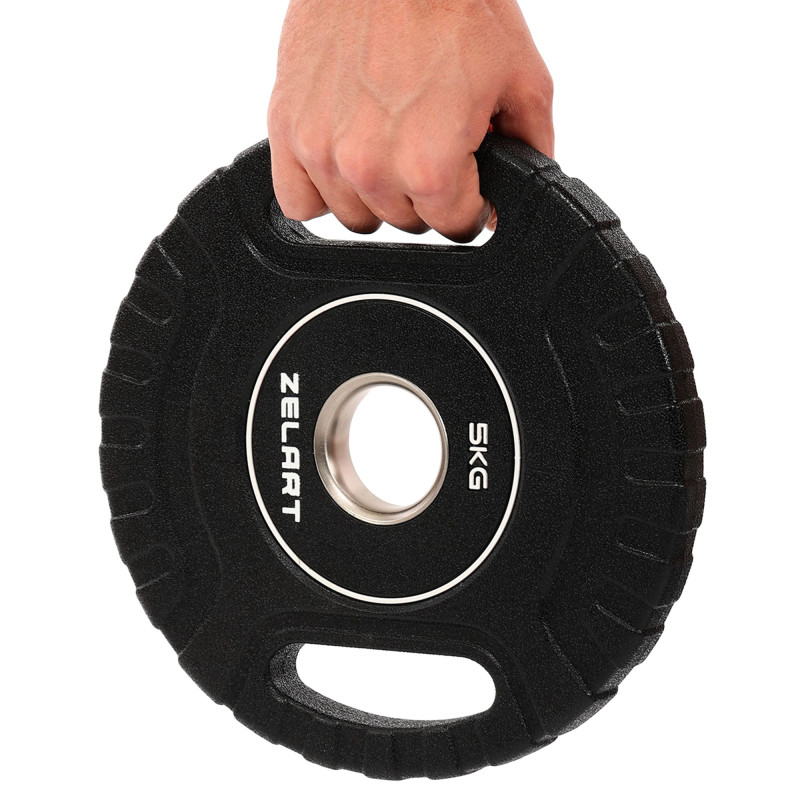 Блини диски CPU покриття 2 Handle металева втулка Zelart TA-3438-5 ø51мм 5кг чорний