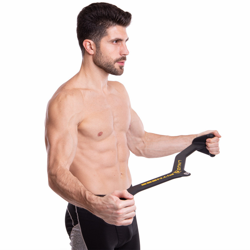 Рукоятка для тяги з широким хватом Wide Grip нековзне покриття LINUO FITNESS TA-3700-74 80см чорний