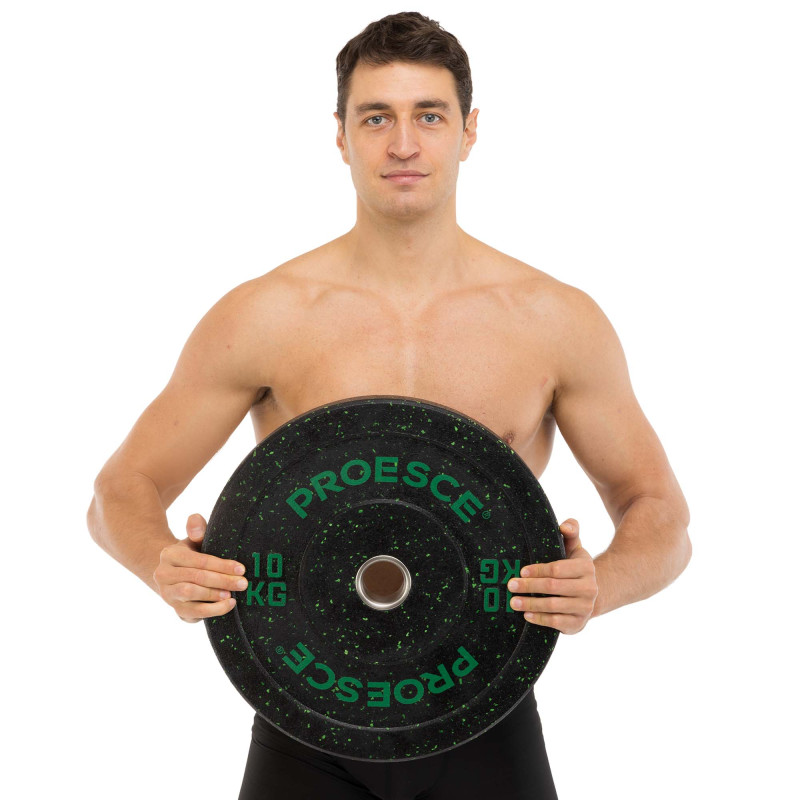 Бамперні диски із структурної гуми Bumper Plates Record TA-4782-10 51мм 10кг чорний-зелений