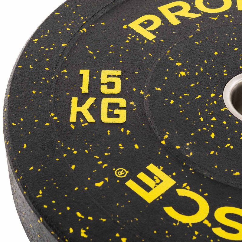 Бамперні диски із структурної гуми Bumper Plates Record TA-4782-15 51мм 15кг чорний-жовтий