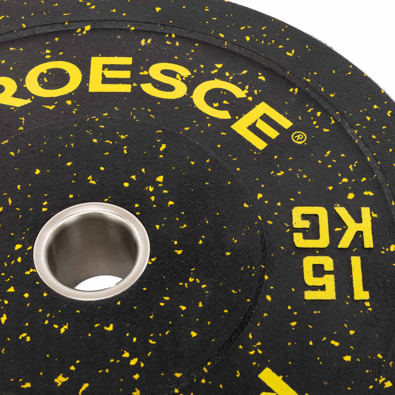 Бамперні диски із структурної гуми Bumper Plates Record TA-4782-15 51мм 15кг чорний-жовтий