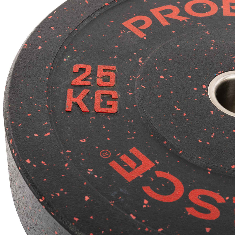 Бамперні диски із структурної гуми Bumper Plates Record TA-4782-25 51мм 25кг чорний-червоний