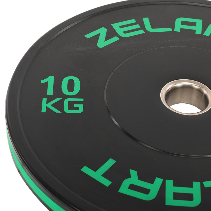 Бамперні диски гумові Bumper Plates Zelart TA-4790-10 51мм 10кг чорний-зелений