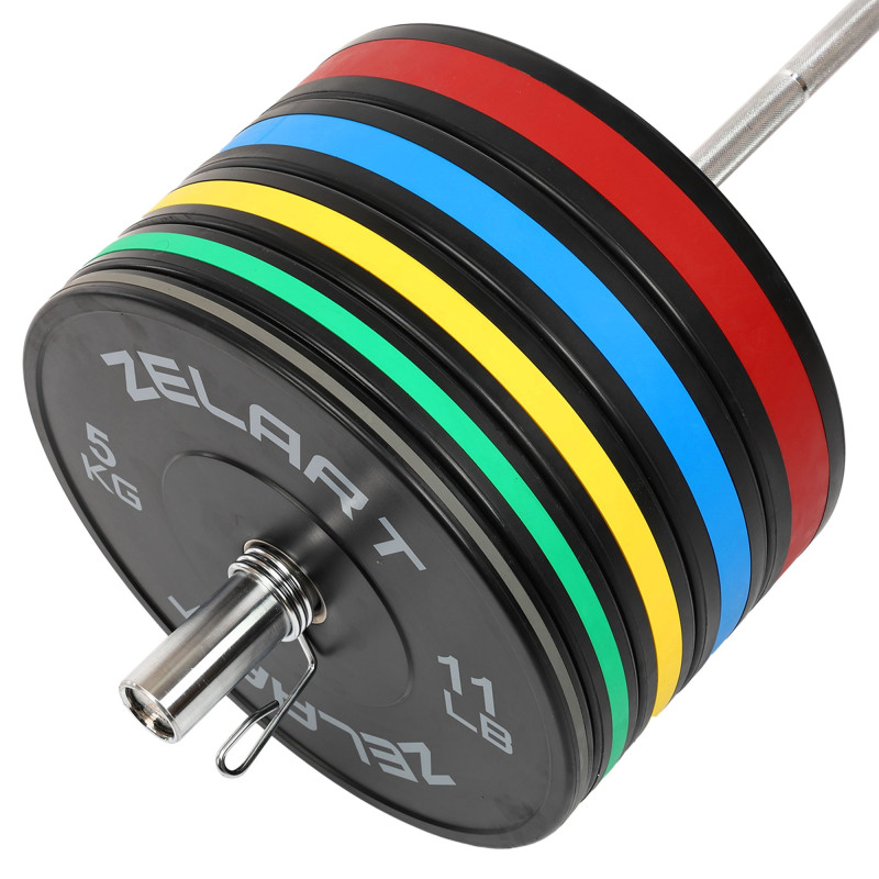 Бамперні диски гумові Bumper Plates Zelart TA-4790-10 51мм 10кг чорний-зелений