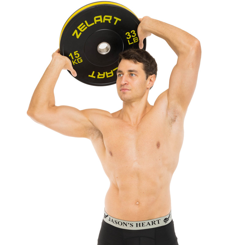 Бамперні диски гумові Bumper Plates Zelart TA-4790-15 51мм 15кг чорний-жовтий