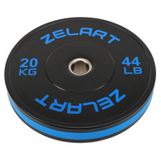 Бамперні диски гумові Bumper Plates Zelart TA-4790-20 51мм 20кг чорний-синій