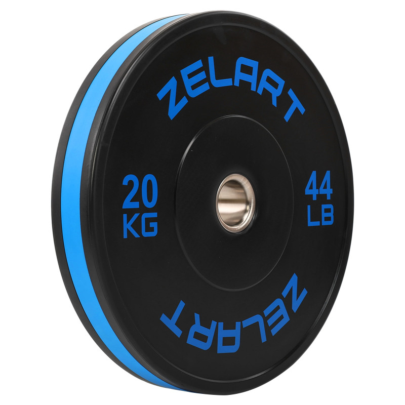 Бамперні диски гумові Bumper Plates Zelart TA-4790-20 51мм 20кг чорний-синій